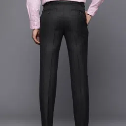 raymond Men Slim Fit Black Polyester Trousers image 3