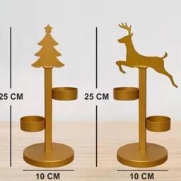 i r impex Gold Plated 2 - Cup Candle Holder Set image 3