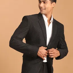 vastramay Men Self Design Single Breasted Casual Blazer image 2