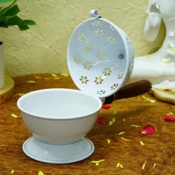 sone key chidiya White Spiritual Metal Dhoop Dani image 2