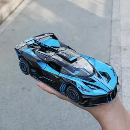 darvice 124 Diecast Car Bugatti Bolide Toy for Kids Boy Metal Car Lights Music Pull Back image 1