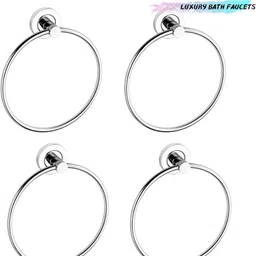 cossimo - CTR-03 - Stainless Steel Towel Ring for Bathroom/Wash Basin/Napkin-Towel Hanger/Bathroom Accessories (Chrome-Round) - Set of 4 pcs SILVER Towel Holder-picture-26