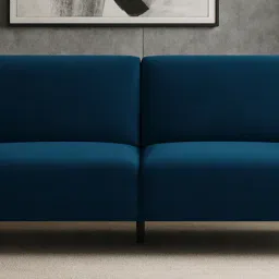 febonic Ocean Velvet 3 Seater Sofa in Azure Blue Color image 1