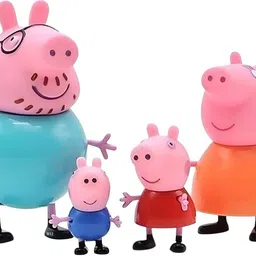 mahi zone Peppa Pig Family Set of 4, Peppa Pig, George, Daddy Pig, Mommy Pig Toys _M1229 image 1
