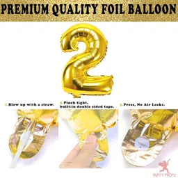 bash n splash Printed 2nd Birthday Decoration Boys Or Girls 8 Pcs Gold Crown & Confetti Balloon Balloon image 4