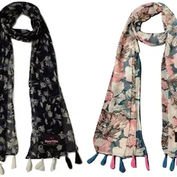 mss fashion Printed Chiffon Women Multicolor Stole, Scarf, Fancy Scarf-picture-10