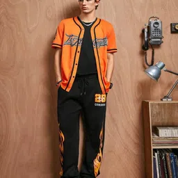 flynoff Men Solid Black Track Pants image 2