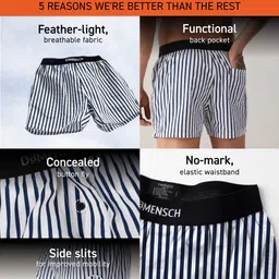 damensch Breeze Printed Cotton Inner Boxers Back Pocket Printed Men Boxer image 2