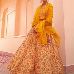 janasya Printed Stitched Lehenga Choli image 4