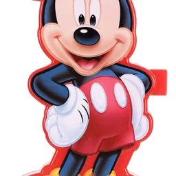 kuber industries Mickey Mouse Design Face Shaped Lunch Box for Kids And Double Deck Durable Plastic Pencil Box, Small Plastic Pencil Case With Free Stationery (Set Of 2,Red) 2 Containers Lunch Box image 2