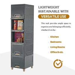 maxtid Matte Finish Plastic Cabinet – 5 Layer Sleek Organizer Drawer Divider image 3