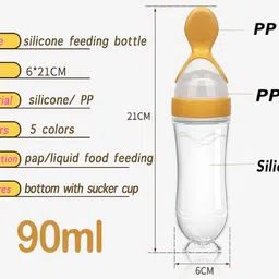 tinny tots Baby Silicone Squeezy Spoon Bottle Sipper For Solid & Semi Solid Foods Feeder image 4