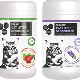 ecosoft Cat Litter Deodorizer - Strawberry and Lavender fragrance 1500gm | Odour Control Deodorizer-picture-23