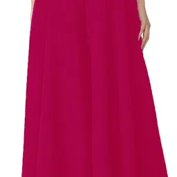 kicha Women Flared Pink Georgette Trousers image 3