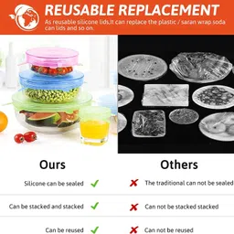 shopxpress Reusable Flexible Bowl Covers Airtight Food Storage Silicone Container Covers Mixer Jar Lid image 5