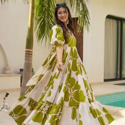 rahigomar Rayon Blend Stitched Anarkali Gown image 1