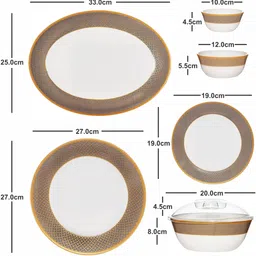 cello Pack of 29 Opalware Glass Dinner Set of 29pcs Dinner Set image 3