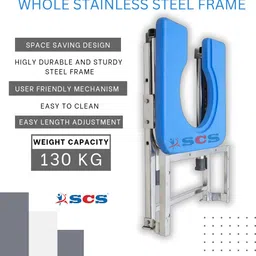 scs Stainless Steel Wall Mount Toilet Commode Chair image 2