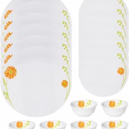 cello Pack of 18 Opalware Glass Dinner Set of 18pcs Dinner Set image 2