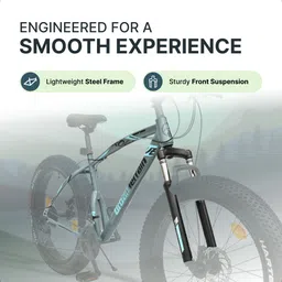 urban terrain Rogue MTB Fat Tyre Cycles Shimano Geared for Men with Dual Disc Brake 26 T (inch) Road Cycle image 4