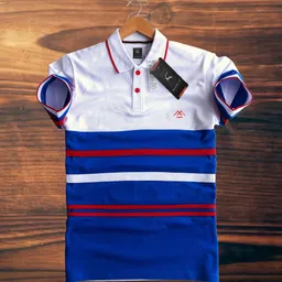 magneto Men Colorblock Polo Neck Pure Cotton Multicolor T-Shirt-picture-14