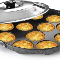 Paniyaram Pan/Paniyara kallu Appam Maker| Appe Pan Appam Patra Paniarakkal with Lid 1 L capacity 23 cm diameter-image-70