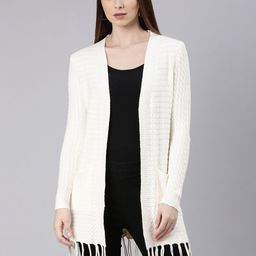 SHOWOFF Self Design Acrylic Longline Open Front Shrug-picture-16