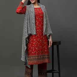 AURELIA Self Design Sleeveless Open Front Shrug-picture-14