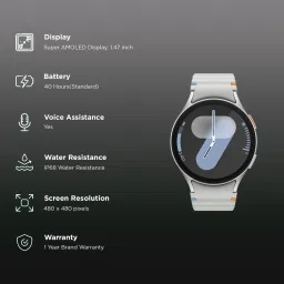 SAMSUNG Galaxy Watch 7 BT + LTE Wear OS Smartwatch (44mm Super AMOLED Display, 3nm Processor, Silver Strap) image 2