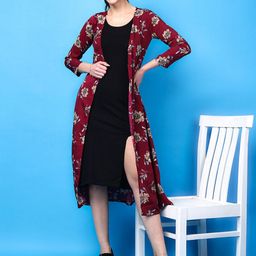 SCORPIUS Floral Printed Longline Crepe Open Front Shrug-picture-14
