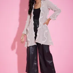 DressBerry Self Design Linen Longline Shrug-picture-33