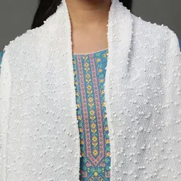 AURELIA Self Design Sleeveless Open Front Shrug image 4