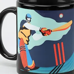 fnp Black & Blue Graphic Printed Ceramic Glossy Mug 325ml image 2