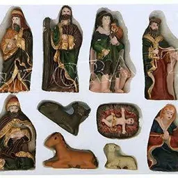 meventos Christmas Crib Nativity set , Holy Family with baby Jesus Separate Pieces 10 cm Pack of 10 image 3