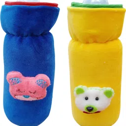 the little lookers Bottle Cover for /Wide Neck Feeders Soft Plush Stretchable Baby Feeding Bottle Cover with Easy to Hold Strap | Suitable for 330ml (Pack of 2)-picture-24