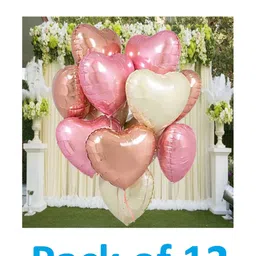 sinal Solid Pack of 12 White Multicolor 18" Heart Shape Foil Balloons Birthday (BAL5.30) Balloon-picture-25