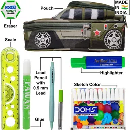 parteet Stationery Combo Pencil Pouch Combo Art Polyester Pencil Box-picture-22