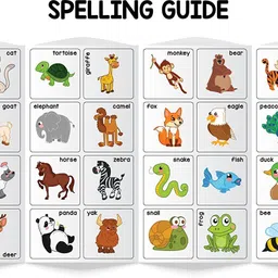 pezyox Magnetic Learn to Spell : Animals with 32 Picture Magnets, 72 Letter Magnets, Magnetic Board and Spelling Guide image 2
