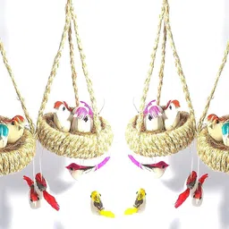 4pcs Artificial Jute Hanging Birds Nest Bird House-image-39
