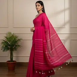 brynbrit Woven Handloom Cotton Blend Saree image 3