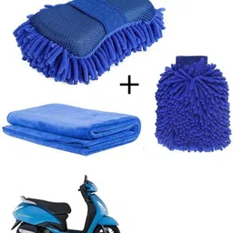 comboking Bike Cleaning Combo - Chenille Microfiber Car Wash Sponge and Gloves - Pack of 3 -TVS Jupiter Combo-picture-26
