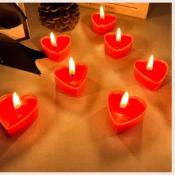 floryn decor Rose Aroma Scented Heart Tealight Candles | Valentine Day Special (Pack of 6) Candle-picture-14