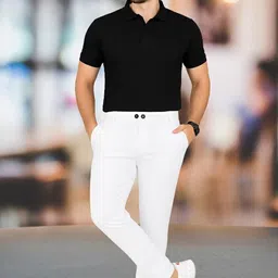 metronaut Regular Fit Men White Polyester Trousers image 4