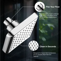 flipkart smartbuy 4x4 Inch Overhead Shower with 9-Inch Arm | Chrome Finish | ABS Body Fixed Mount image 4