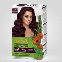 sesa Creme Hair Colour Long-lasting Smooth & Shine Shade: 3.16 , Burgundy-picture-11