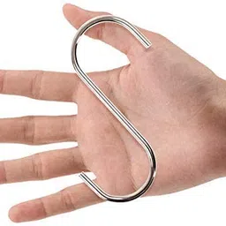 M2 Look S Shape Metal Hook Hanger for Hanging Kitchen Item Houshold Item (Pack of 6), Silver image 2