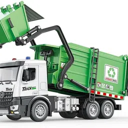 justkid'sthings Cartoon City Garbage Truck Toy Car Vehicle Toy With Light Sound-picture-27