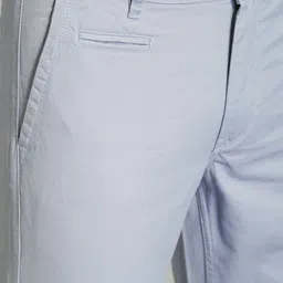 roadster Men Regular Fit Light Blue Lycra Blend Trousers image 4