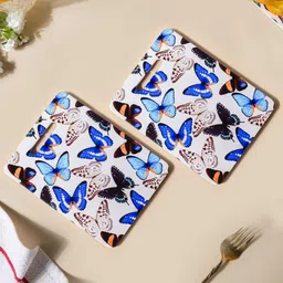 nestasia White and Blue Butterfly Flutter Handcrafted Cork Based Ceramic Trivet-picture-13