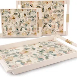 nayasa Deco Plastic Rectangular Serving Tray Set of 3 (Small, Medium, Big) | Tray-picture-10